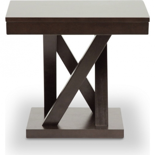 Everdon End Table in Dark Brown Wood